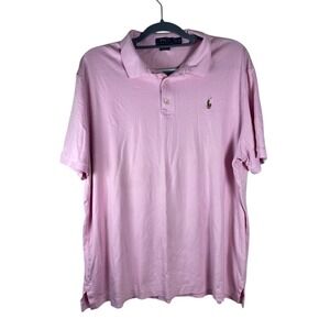 POLO Ralph Lauren Men's Pink Short Sleeve Shirt Classic‎ Fit Polo Shirt XL